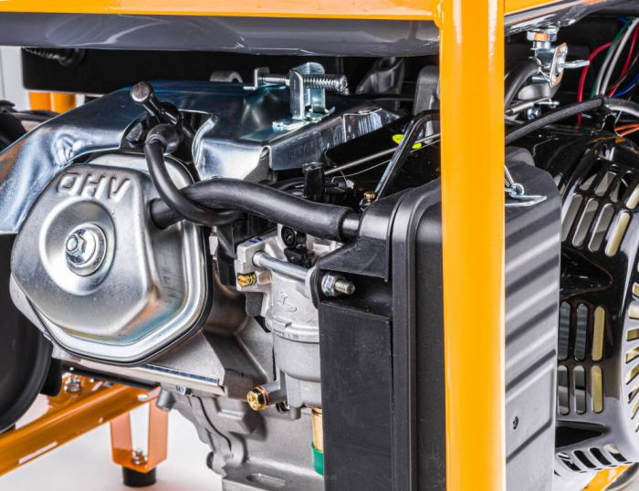 Generator curent 7.5kW 7500W 230V 380V 12V + pornire electrica la cheie + manere si roti motor benzina 15CP (PM1142) [9]