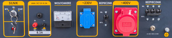 Generator curent 7.5kW 7500W 230V 380V 12V + pornire electrica la cheie + manere si roti motor benzina 15CP (PM1142) [12]