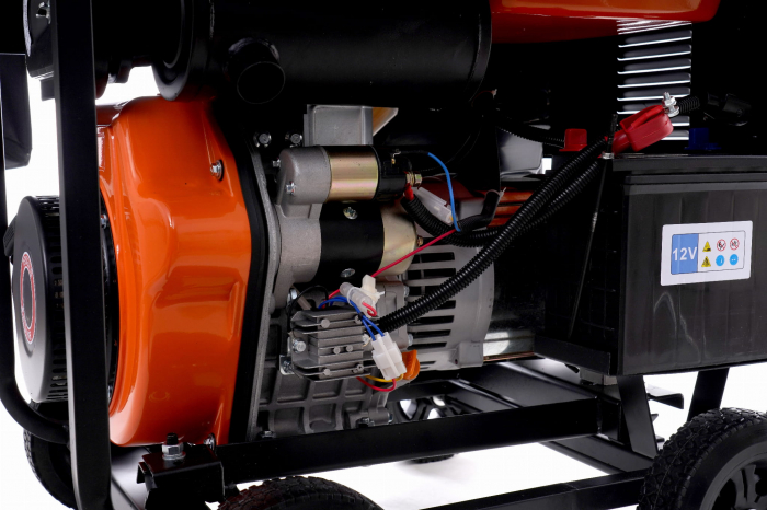 Generator curent 7.5kW 7500W 230V12V+pornire electrica la cheie motor diesel motorina 7.5CP (KD168) [4]