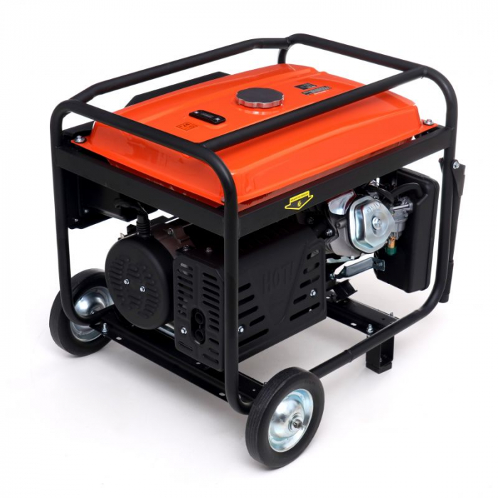 Generator curent 7kW 7000W 230V 12V + pornire electrica la cheie + manere si roti motor benzina 15CP (KD3143) [4]