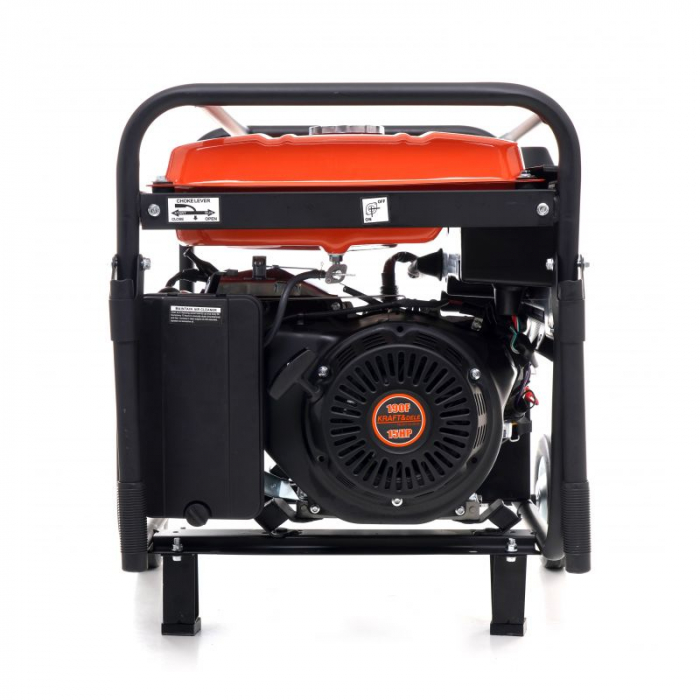 Generator curent 7kW 7000W 230V 12V + pornire electrica la cheie + manere si roti motor benzina 15CP (KD3143) [8]