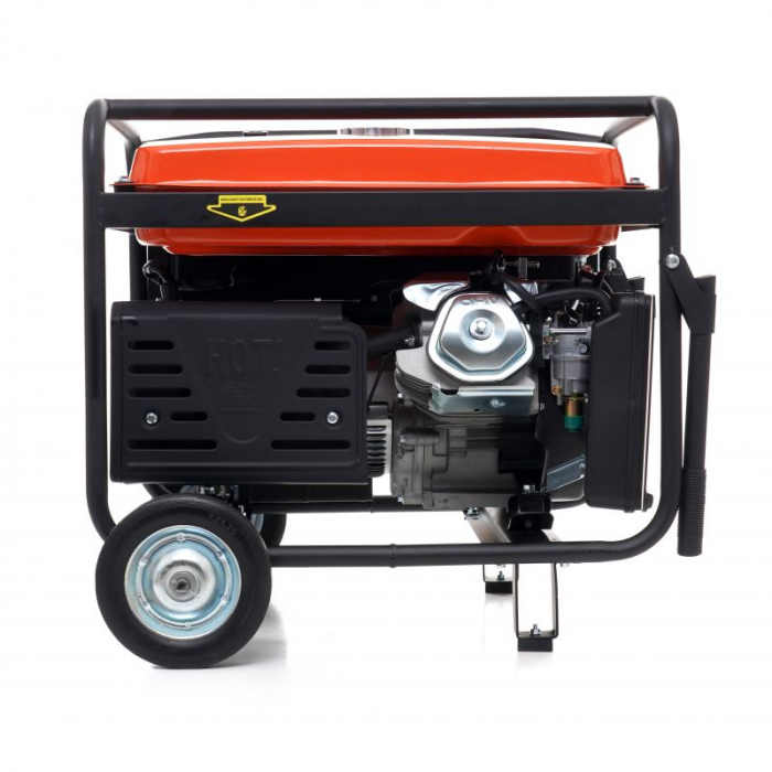 Generator curent 7kW 7000W 230V 12V + pornire electrica la cheie + manere si roti motor benzina 15CP (KD3143) [10]