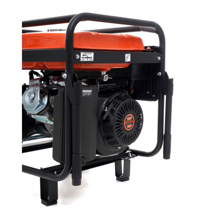 Generator curent 7kW 7000W 230V 12V + pornire electrica la cheie + manere si roti motor benzina 15CP (KD3143) [9]