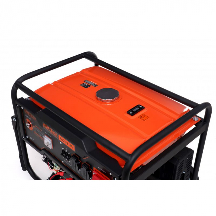 Generator curent 7kW 7000W 230V 380V 12V + pornire electrica la cheie + manere si roti motor benzina 15CP (KD3144) [3]
