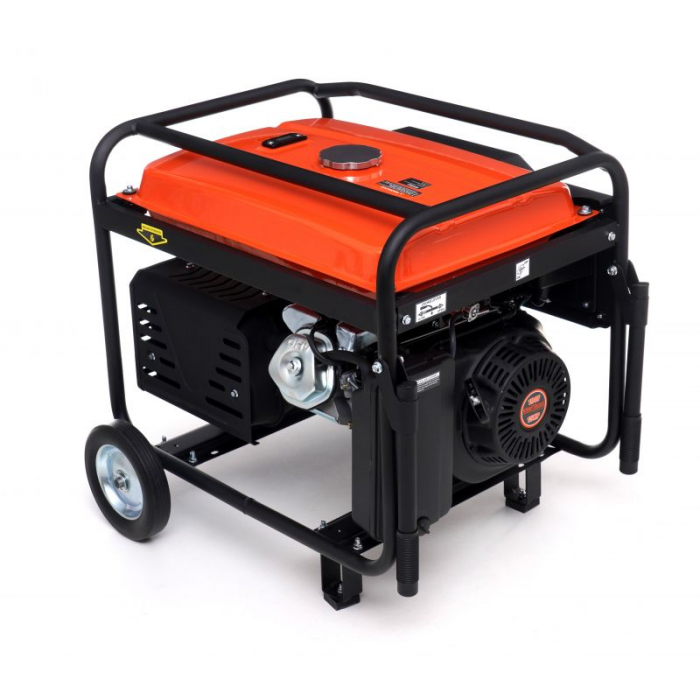 Generator curent 7kW 7000W 230V 380V 12V + pornire electrica la cheie + manere si roti motor benzina 15CP (KD3144) [2]