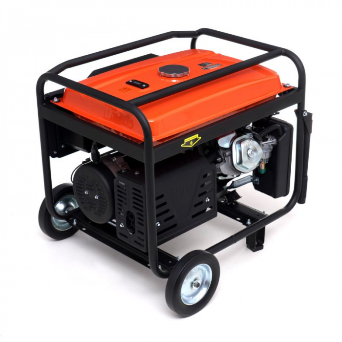 Generator curent 7kW 7000W 230V 380V 12V + pornire electrica la cheie + manere si roti motor benzina 15CP (KD3144) [5]