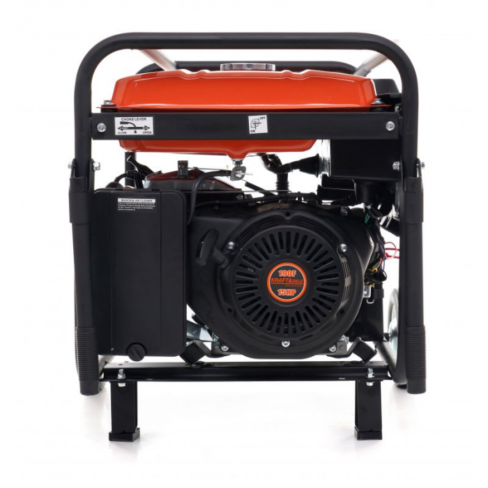 Generator curent 7kW 7000W 230V 380V 12V + pornire electrica la cheie + manere si roti motor benzina 15CP (KD3144) [7]