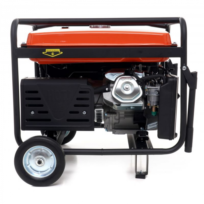 Generator curent 7kW 7000W 230V 380V 12V + pornire electrica la cheie + manere si roti motor benzina 15CP (KD3144) [12]