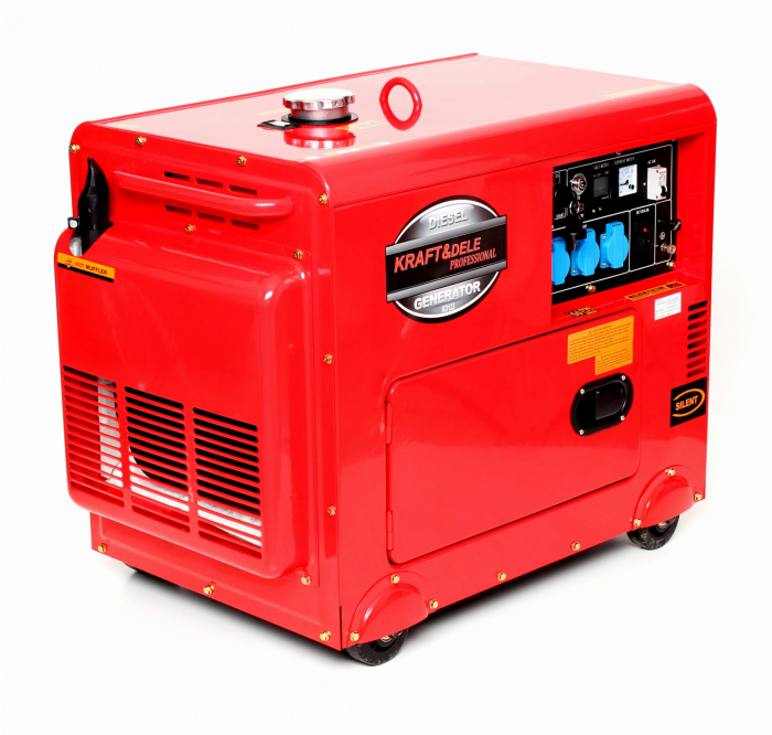 Generator curent 7kW 7000W 230V+ATS+pornire electrica motor diesel motorina 10CP (KD123_2K) [2]