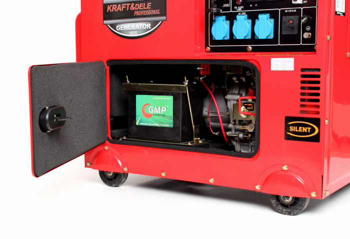 Generator curent 7kW 7000W 230V+ATS+pornire electrica motor diesel motorina 10CP (KD123_2K) [3]
