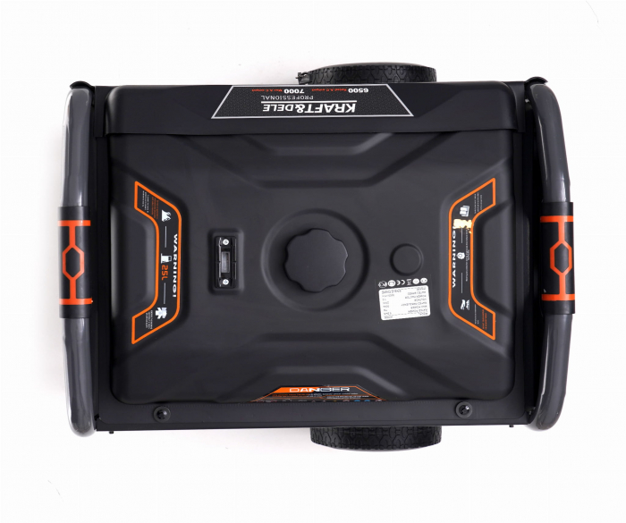 Generator curent 7kW 7000W 2x230V12V+pornire electrica la cheie+roti si maner motor benzina 15CP (KD696) [7]