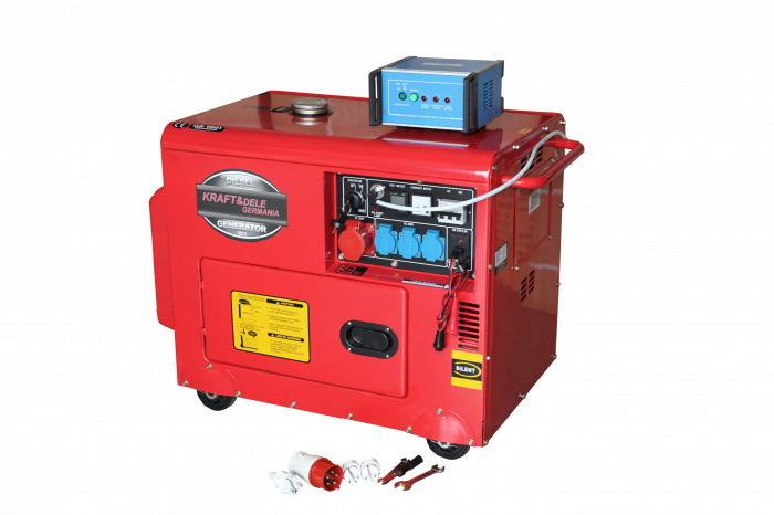 Generator curent 7kW 7000W 400v+ATS+pornire electrica motor diesel motorina (KD121) [2]