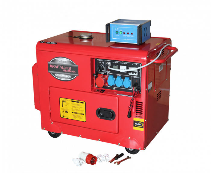 Generator curent 7kW 7000W 400v+ATS+pornire electrica motor diesel motorina (KD121) [4]