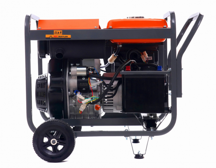 Generator curent 8kW 8000W 230V-380V 12V+pornire electrica +roti si maner, motor diesel 10.8CP (KD126) [5]