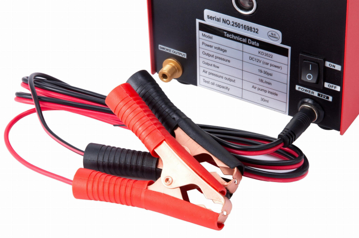 Generator de fum detector pentru verificarea scurgerilor conducte auto tevi 18lmin 12V 23 PSI + accesorii (KD3522) [2]