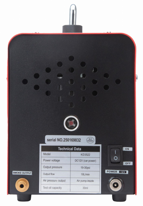 Generator de fum detector pentru verificarea scurgerilor conducte auto tevi 18lmin 12V 23 PSI + accesorii (KD3522) [11]