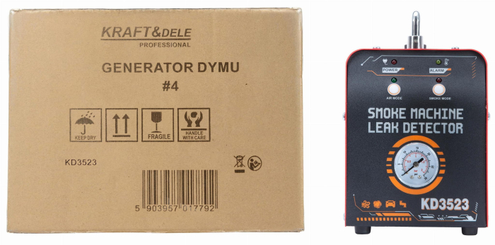 Generator de fum detector pentru verificarea scurgerilor conducte auto tevi 20lmin 12V 23 PSI + accesorii (KD3523) [12]