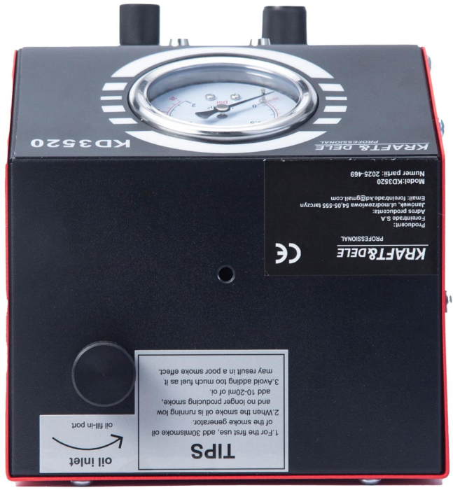 Generator de fum detector pentru verificarea scurgerilor conducte auto tevi 9lmin 12V 23 PSI + accesorii (KD3520) [10]