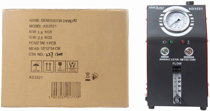 Generator de fum detector pentru verificarea scurgerilor conducte auto tevi 9lmin 12V 23 PSI + accesorii (KD3521) [16]