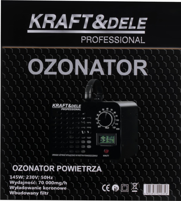 Generator de ozon (Ozonator) 145W 70.000 mg/h cu filtru si afisaj LCD (KD5357) [12]