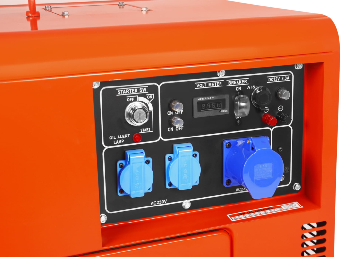 Generator diesel monofazat 7kW cu ATS, 230V, pornire electrica, carcasa insonorizata (KD3242) [22]