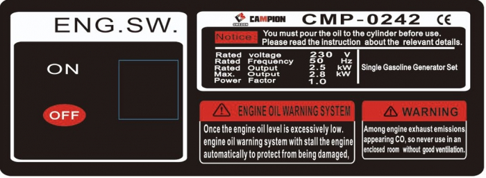 Generator curent 2.8kW motor benzina 7.5CP (CMP0242) [6]