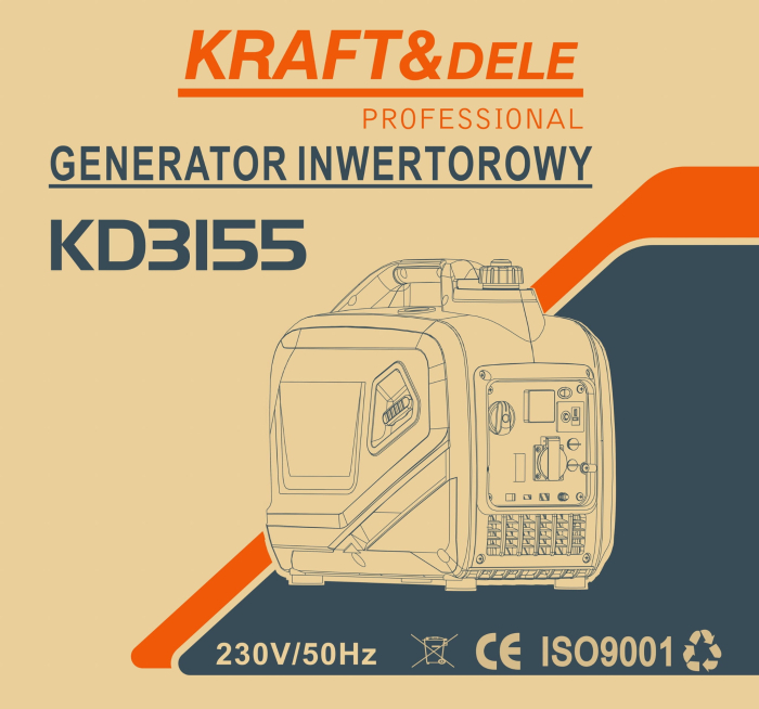 Generator inverter 2.6kW 230V portabil, tensiune stabila pentru electronice, 21kg (KD3155) [15]