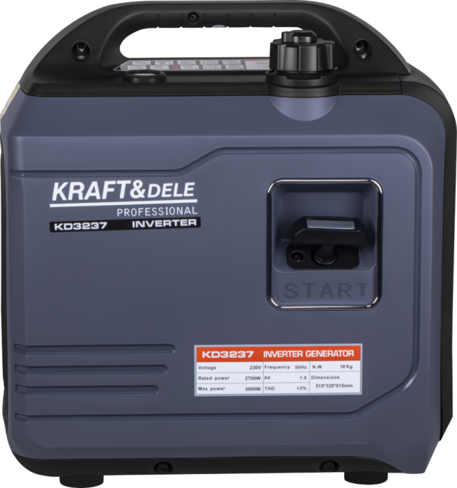 Generator inverter invertor benzina 2,7kW 230V motor 4 timpi racit cu aer (KD3237) [5]