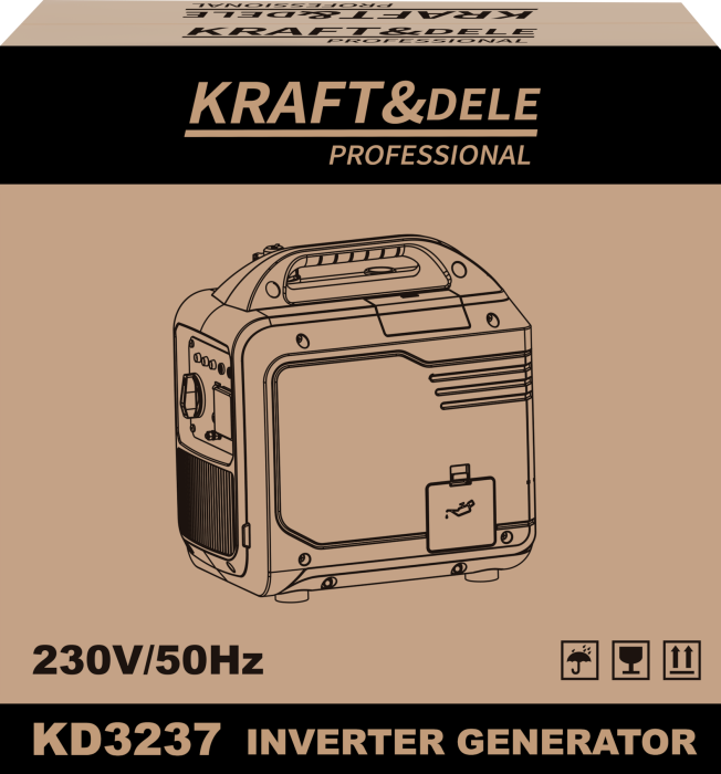 Generator inverter invertor benzina 2,7kW 230V motor 4 timpi racit cu aer (KD3237) [11]