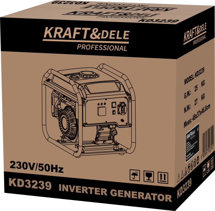Generator inverter invertor benzina 4.5 kW 230V 4 timpi racit cu aer (KD3239) [13]