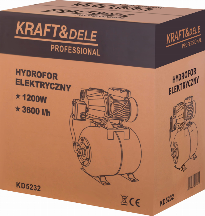 Hidrofor electric cu rezervor 50L putere 1200W debit 3600 l/h (KD5232) [12]