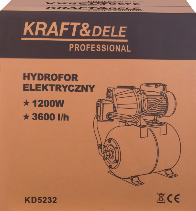 Hidrofor electric cu rezervor 50L putere 1200W debit 3600 l/h (KD5232) [11]