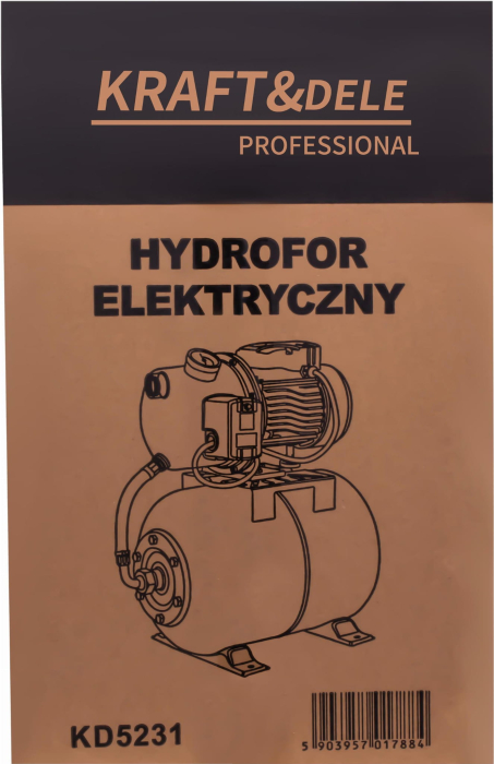 Hidrofor electric cu rezervor 24L putere 1300W debit 6000 l/h (KD5231) [11]