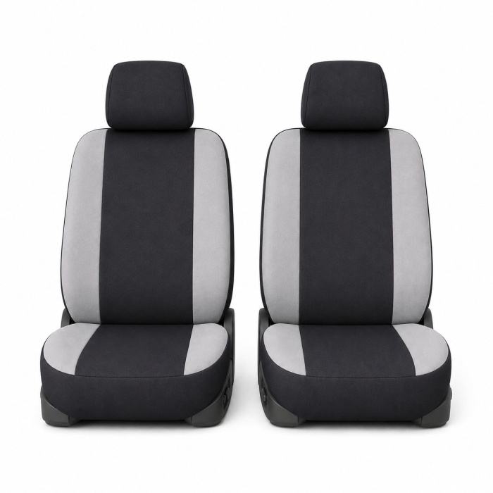 Huse auto universale pentru scaune, 8 piese, gri-negru, material textil (DISVF48) [2]