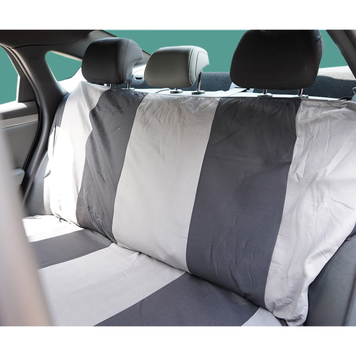 Huse auto universale pentru scaune, 8 piese, gri-negru, material textil (DISVF48) [7]