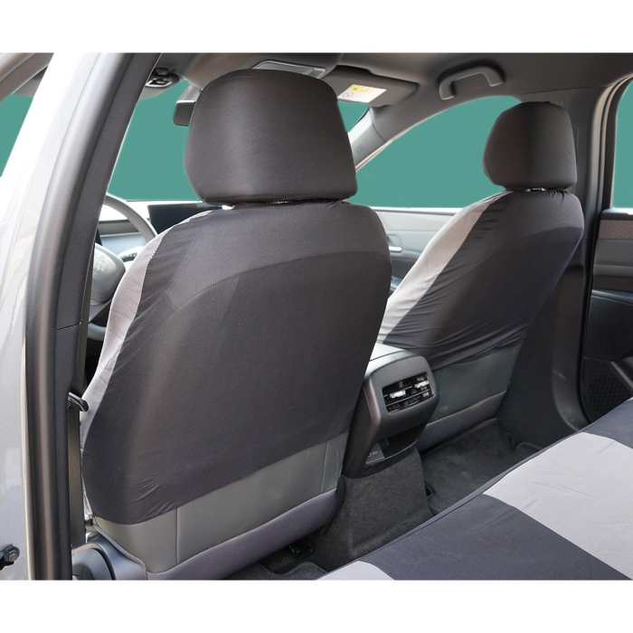 Huse auto universale pentru scaune, 8 piese, gri-negru, material textil (DISVF48) [6]