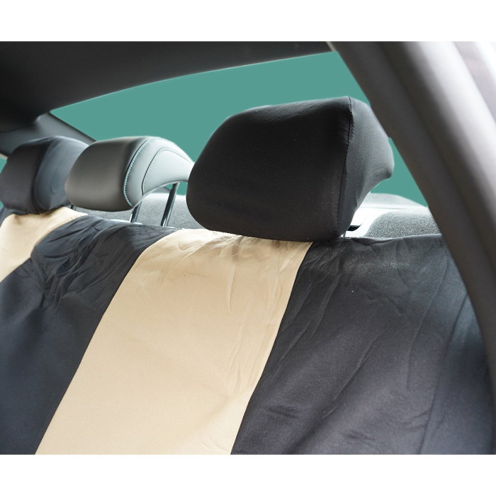 Huse scaune auto universale 8 piese, crem-negru, material textil (DISVF49) [9]