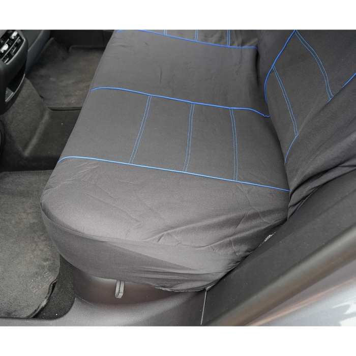 Huse scaune auto universale 8 piese, negru-albastru, material textil (DISVF51) [8]