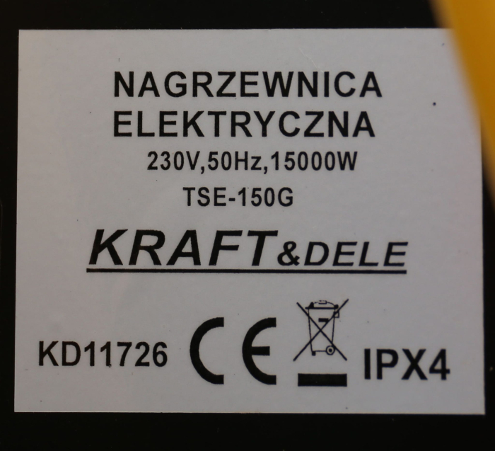 Incalzitor aer aeroterma electric trifazic trifazat 380V 400V 15kW cu termostat (KD11726) [7]