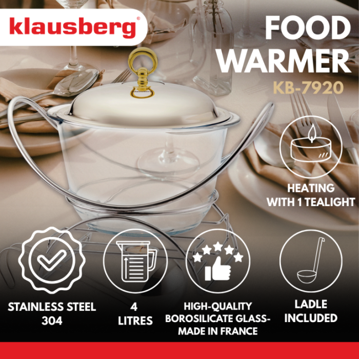 Incalzitor de alimente sticla si suport otel inoxidabil 4l (KB-7920) [10]