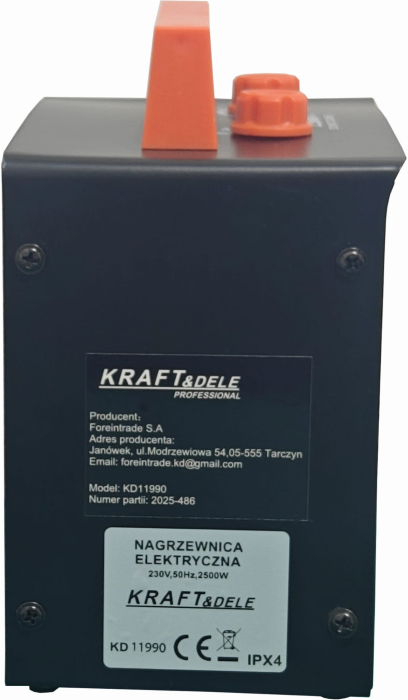 Incalzitor electric aeroterma 2.5kw 2500w 3 viteze monofazic monofazat (KD11990) [7]