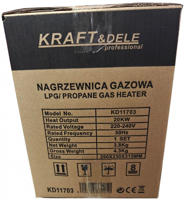 Incalzitor incalzitor industrial pe gaz tun aer cald caldura 20kW (KD11703) [15]