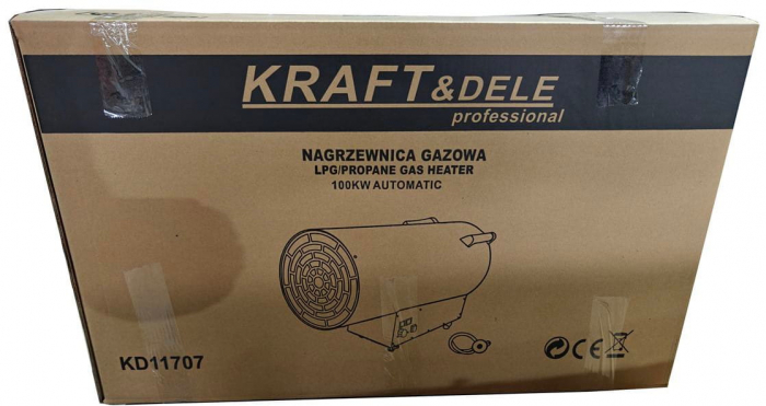 Incalzitor industrial pe gaz tun aer cald caldura 100kW + Termostat + Reductor (KD11707) [8]