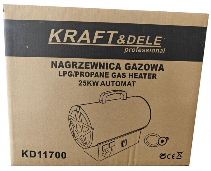 Incalzitor industrial pe gaz tun aer cald caldura 25kW + Termostat + Reductor (KD11700) [15]