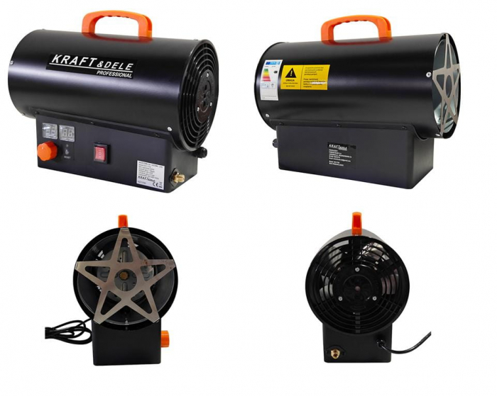 Incalzitor industrial pe gaz tun aer cald caldura 25kW + Termostat + Reductor (KD11700) [5]