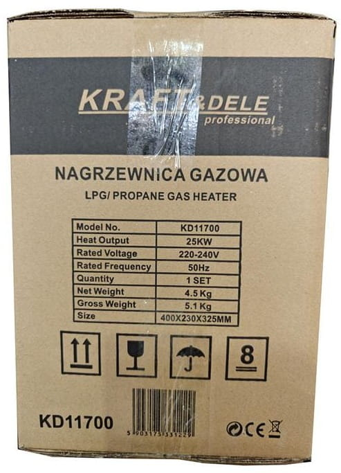 Incalzitor industrial pe gaz tun aer cald caldura 25kW + Termostat + Reductor (KD11700) [7]