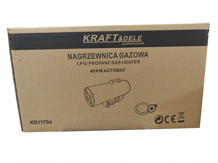 Incalzitor industrial pe gaz tun aer cald caldura 45kW + Termostat + Reductor (KD11706) [13]