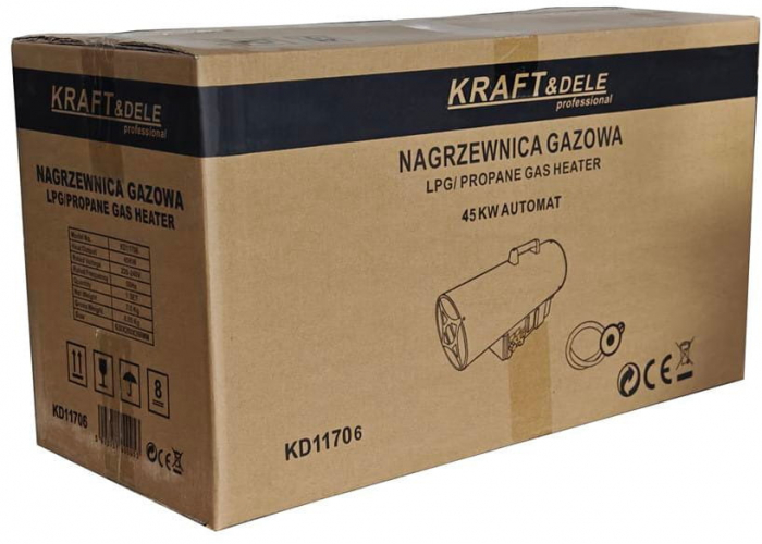 Incalzitor industrial pe gaz tun aer cald caldura 45kW + Termostat + Reductor (KD11706) [7]