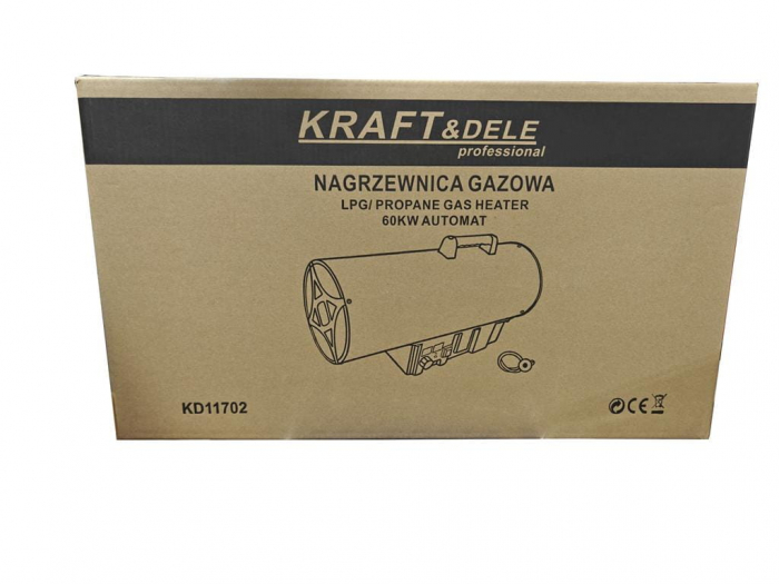 Incalzitor industrial pe gaz tun aer cald caldura 60kW + Termostat + Reductor (KD11702) [16]