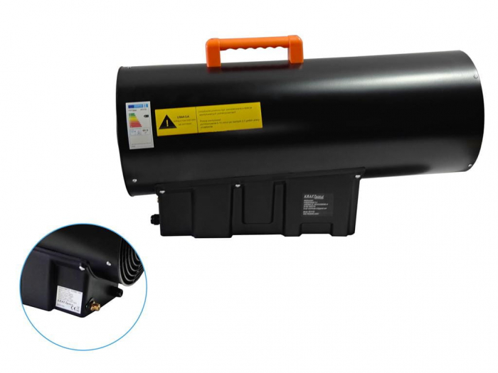 Incalzitor industrial pe gaz tun aer cald caldura 60kW + Termostat + Reductor (KD11702) [13]